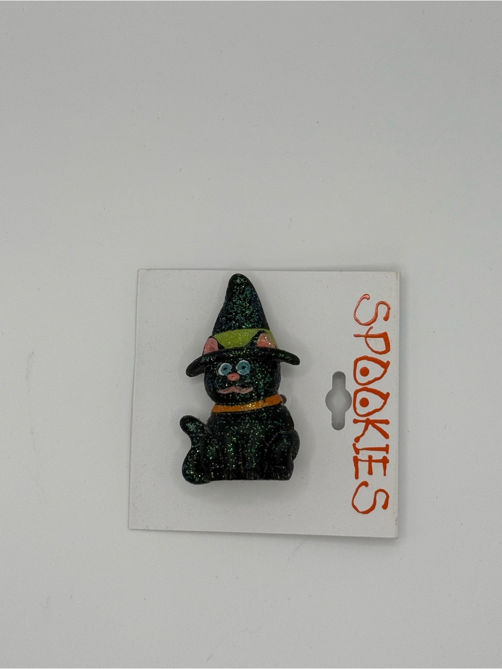 EUC Halloween Pin/Brooch Spookies Black Glitter Witch Cat Pet Accessory